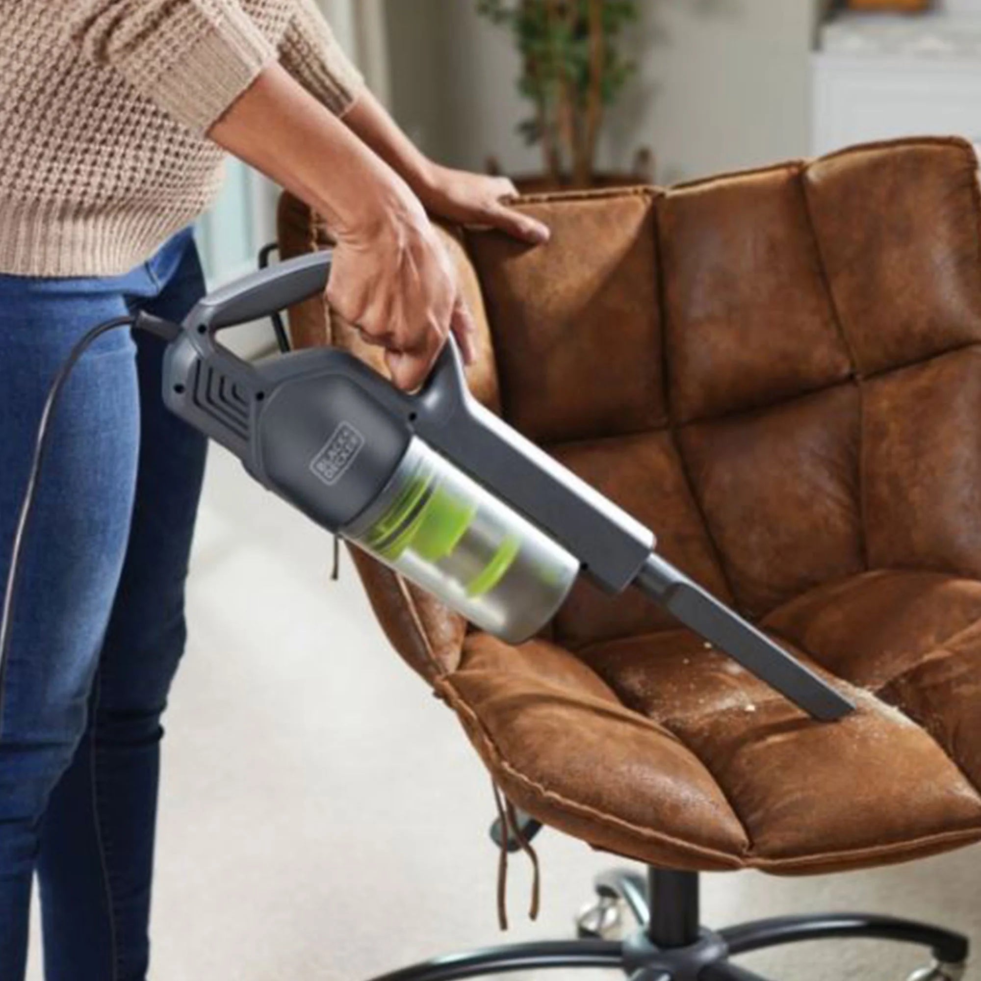 Gray and Green Stick Vacuum Cleaner with HEPA Filter A113