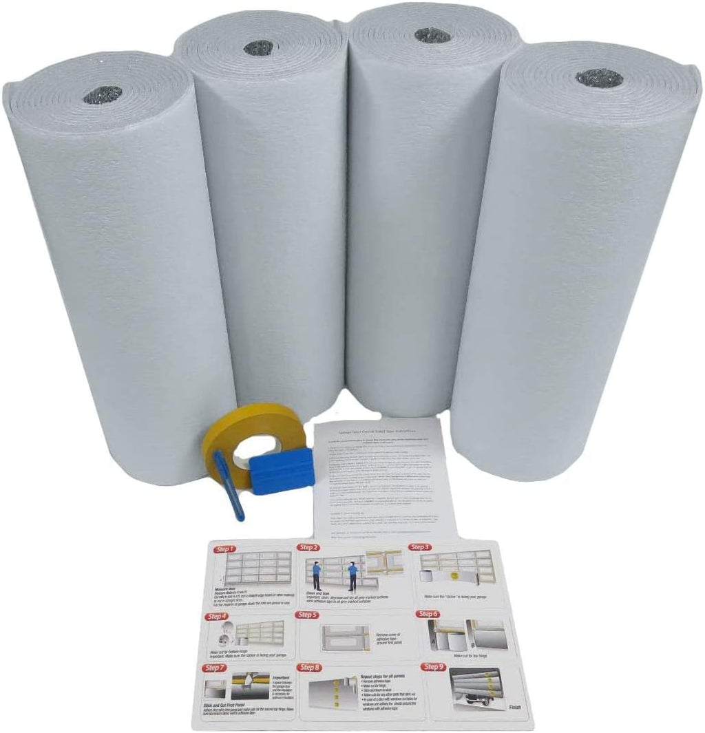 White Reflective Foam Core 2 Car Garage Door Insulation Kit 18FT x 8FT O6309