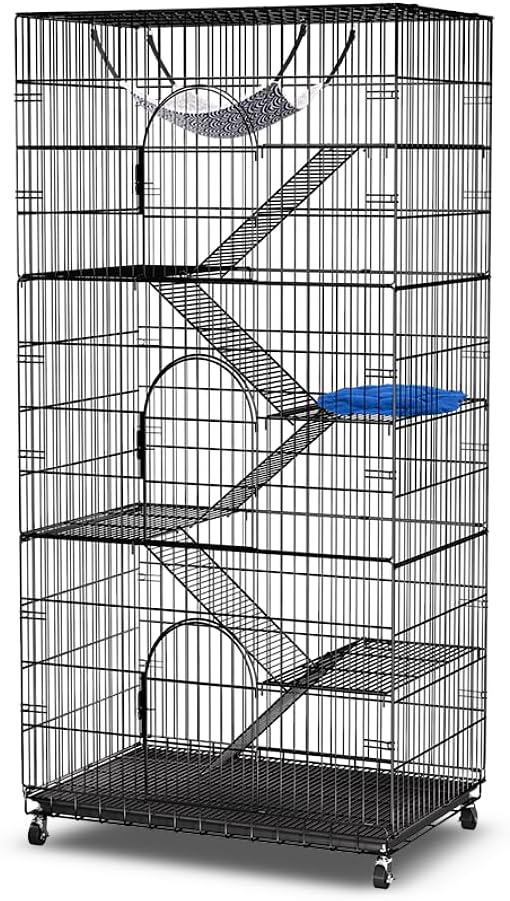 6-Tier Metal Cat Cage with 3 Doors, 36" x 22" x 72" B859