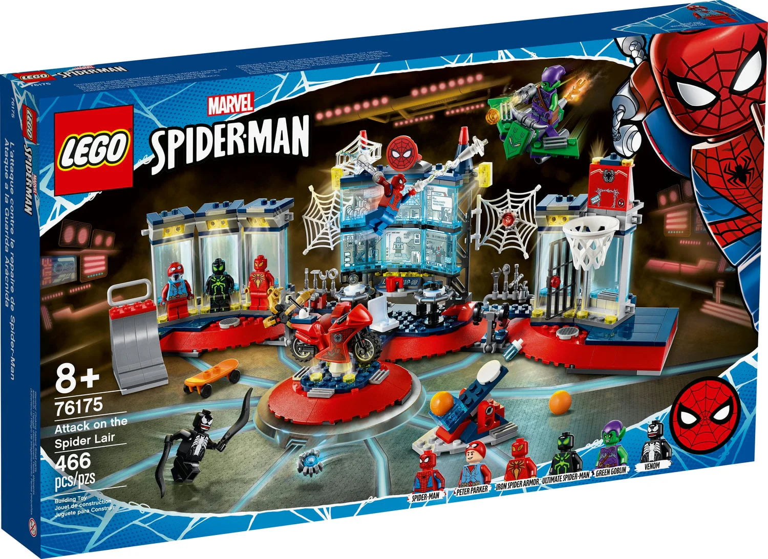 LEGO Marvel Spider-Man Attack on the Spider Lair 76175 Building Toy (466 Pieces) Y291