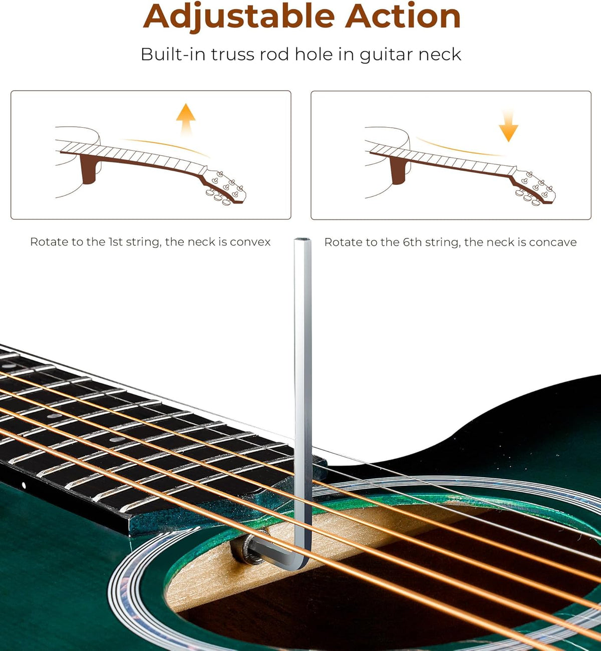 Blue 41 Inch Cutaway Acoustic Guitar Bundle with Gig Bag N746
