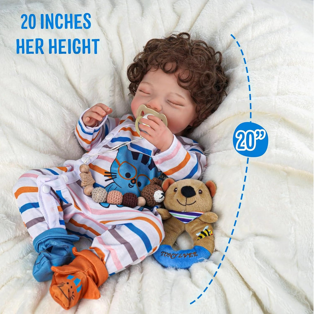 20-Inch Soft Body Reborn Baby Dolls with Toy Accessories W371