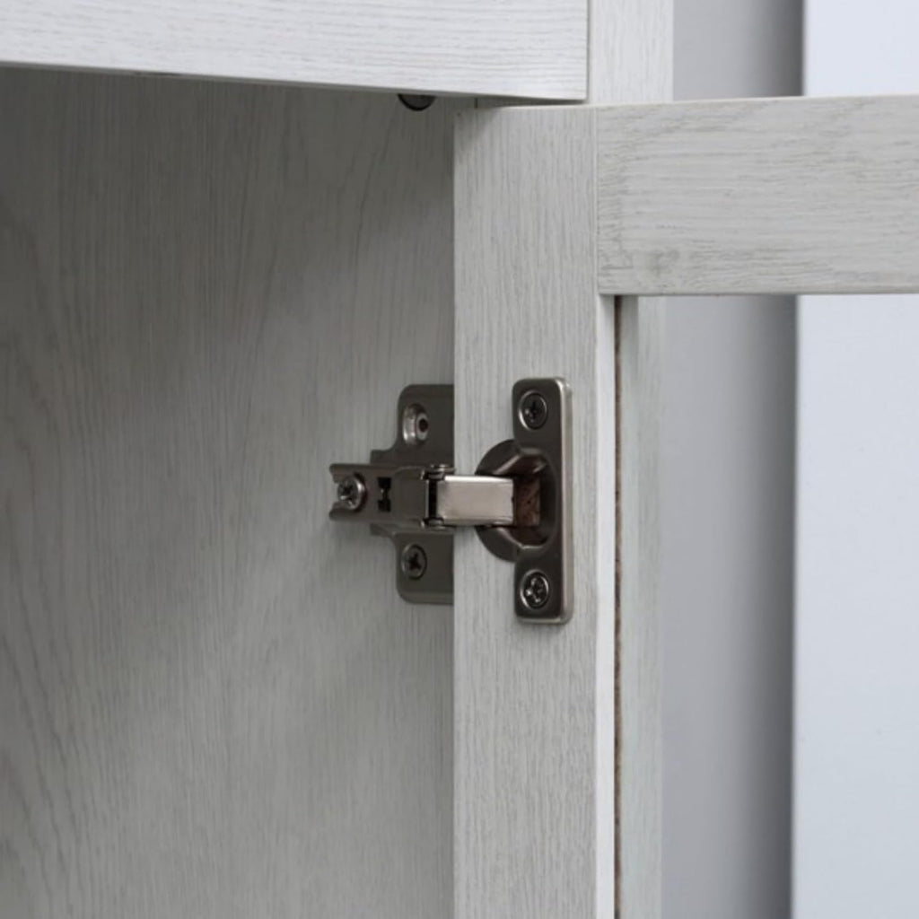 White Floor Bathroom Cabinet with Doors U53003