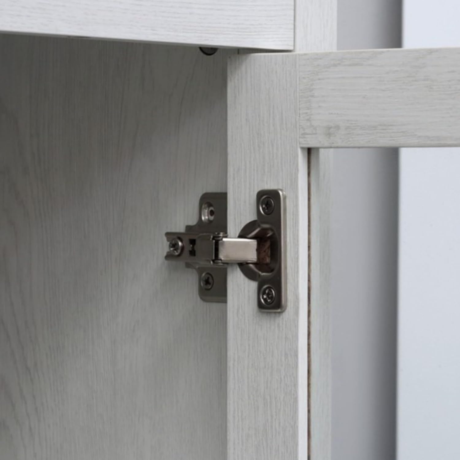 White Floor Bathroom Cabinet with Doors U53003