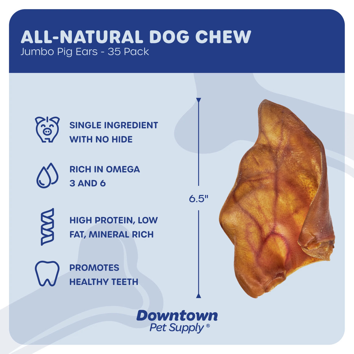 35 Pack Pig Ears Dog Chews F134