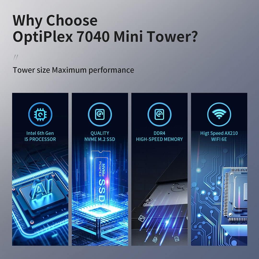 PC Tower Desktop Computer i5 6500 32GB DDR4 Ram 512GB M.2 NVMe SSD 1TB HDD Windows 10 Pro (Renewed) R44413