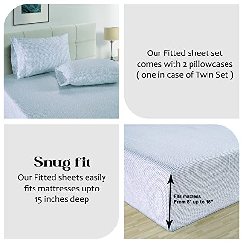 Queen Fitted Sheet, 100% Organic Cotton, 3 Pc Set, Percale Weave M558190