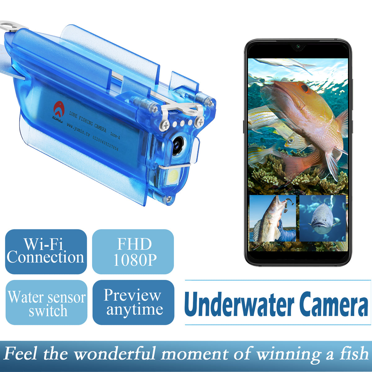 Wireless Underwater Fishing Camera 1080P with 64GB TF Card H4870