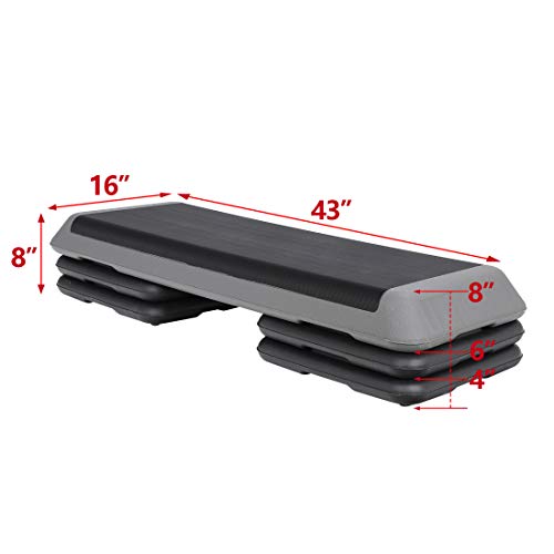 43'' Adjustable Fitness Stepper with 4 Stackable Risers G794
