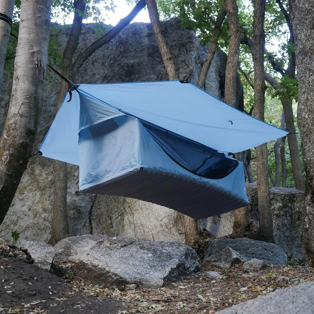 80"x30" Forest Green Lay Flat Hammock Tent with Mosquito Net and Insulated Pad L669