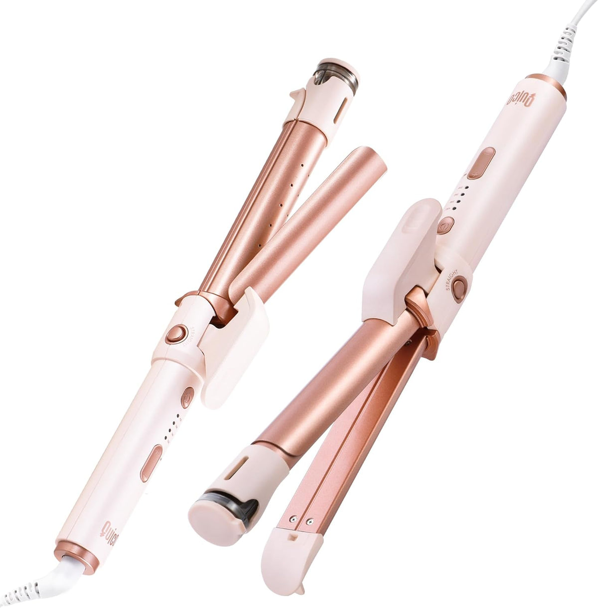 2-in-1 Curler Iron and Steam Hair Straightener, 1" Ceramic Hair Curling Wand X29291