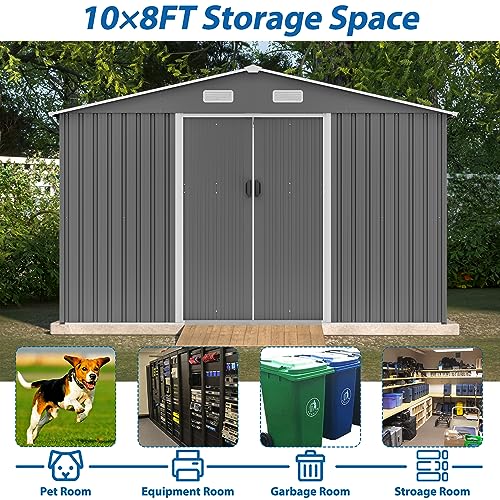 6x4 Ft Outdoor Storage Shed Black J338006