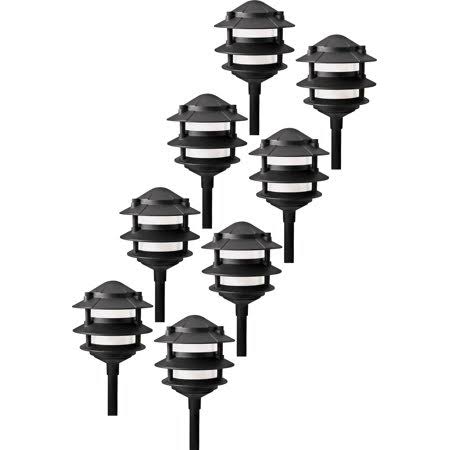 Low Voltage Cast Aluminum Path Light, Black, 8 Pack D491825