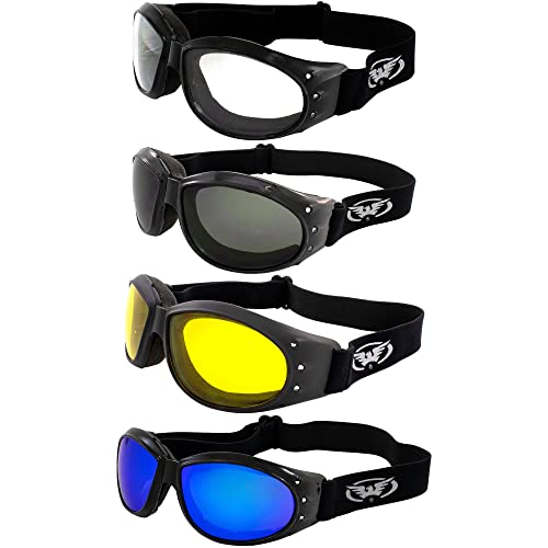 Padded Motorcycle Dirt Bike Riding Goggles Bundle D484