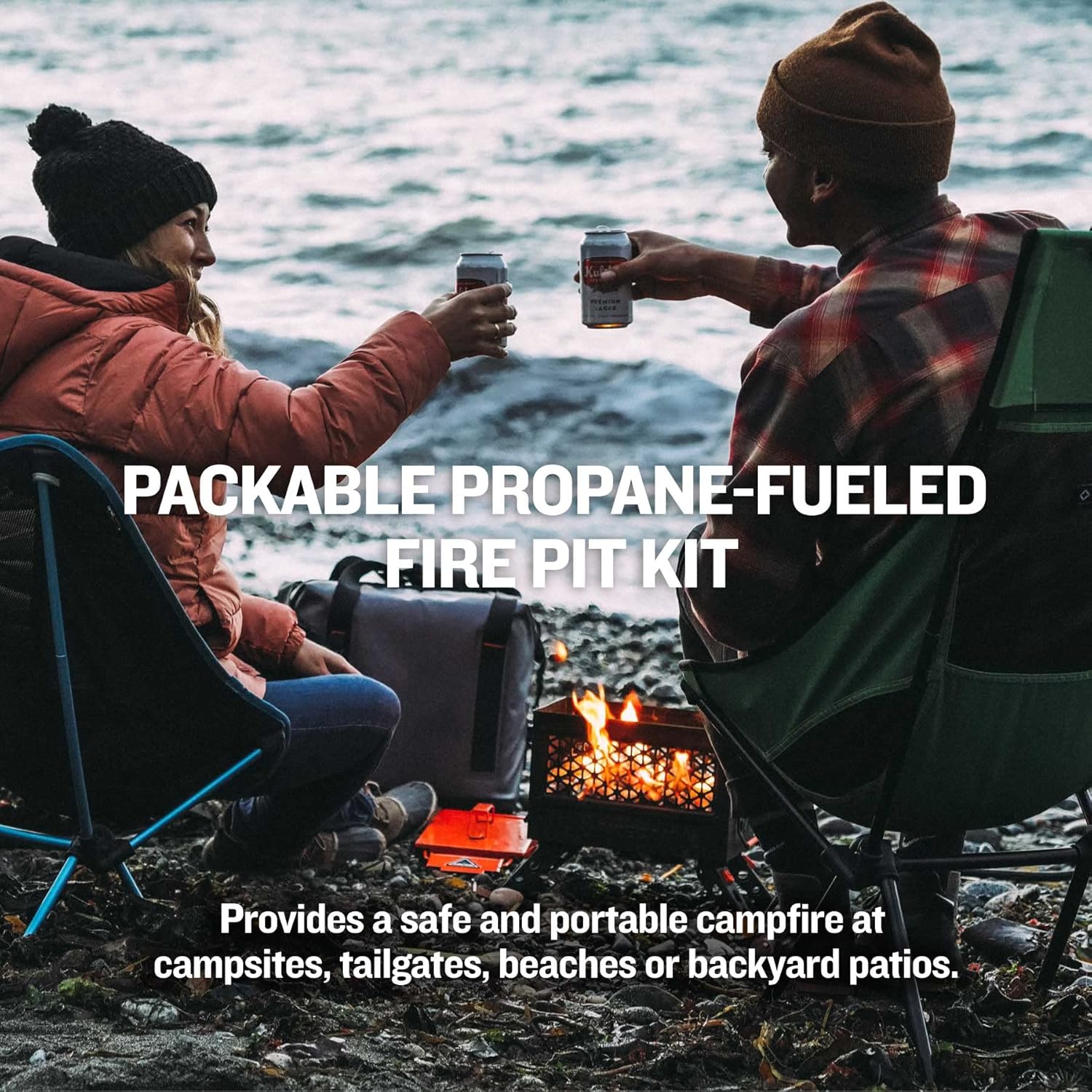Portable Propane Fire Pit with Hose and Adjustable Regulator L719