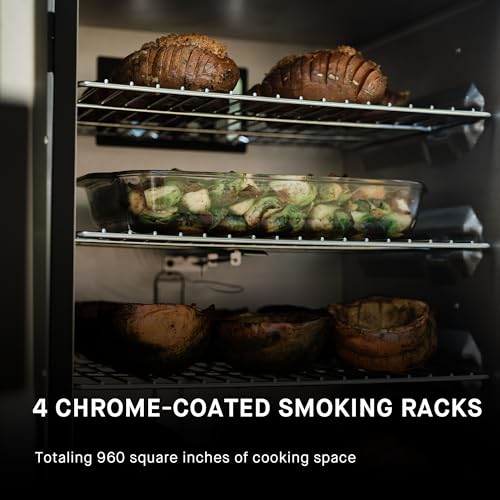 40-inch Propane Gas Vertical BBQ Smoker with Analog Temperature Control in Black D250789