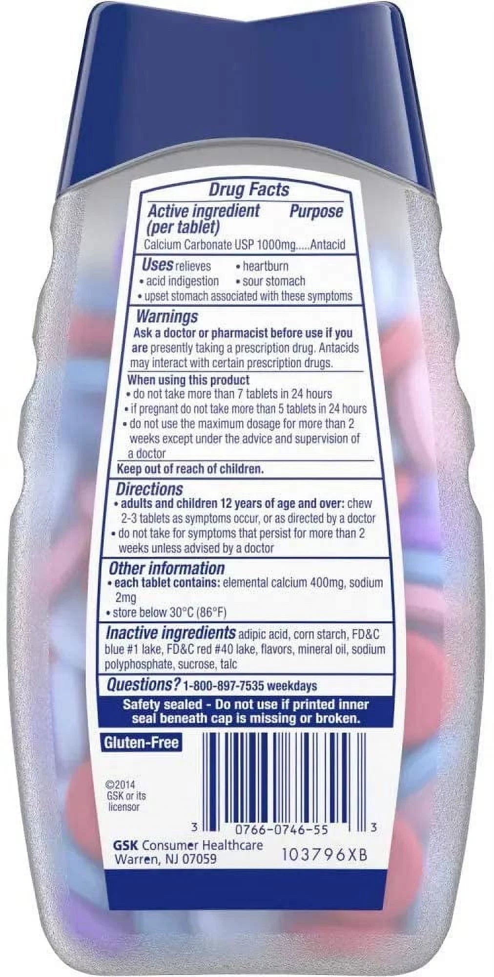 Chewable Tablets, Assorted Berries - 160 Ea (Pack of 3) Z52207