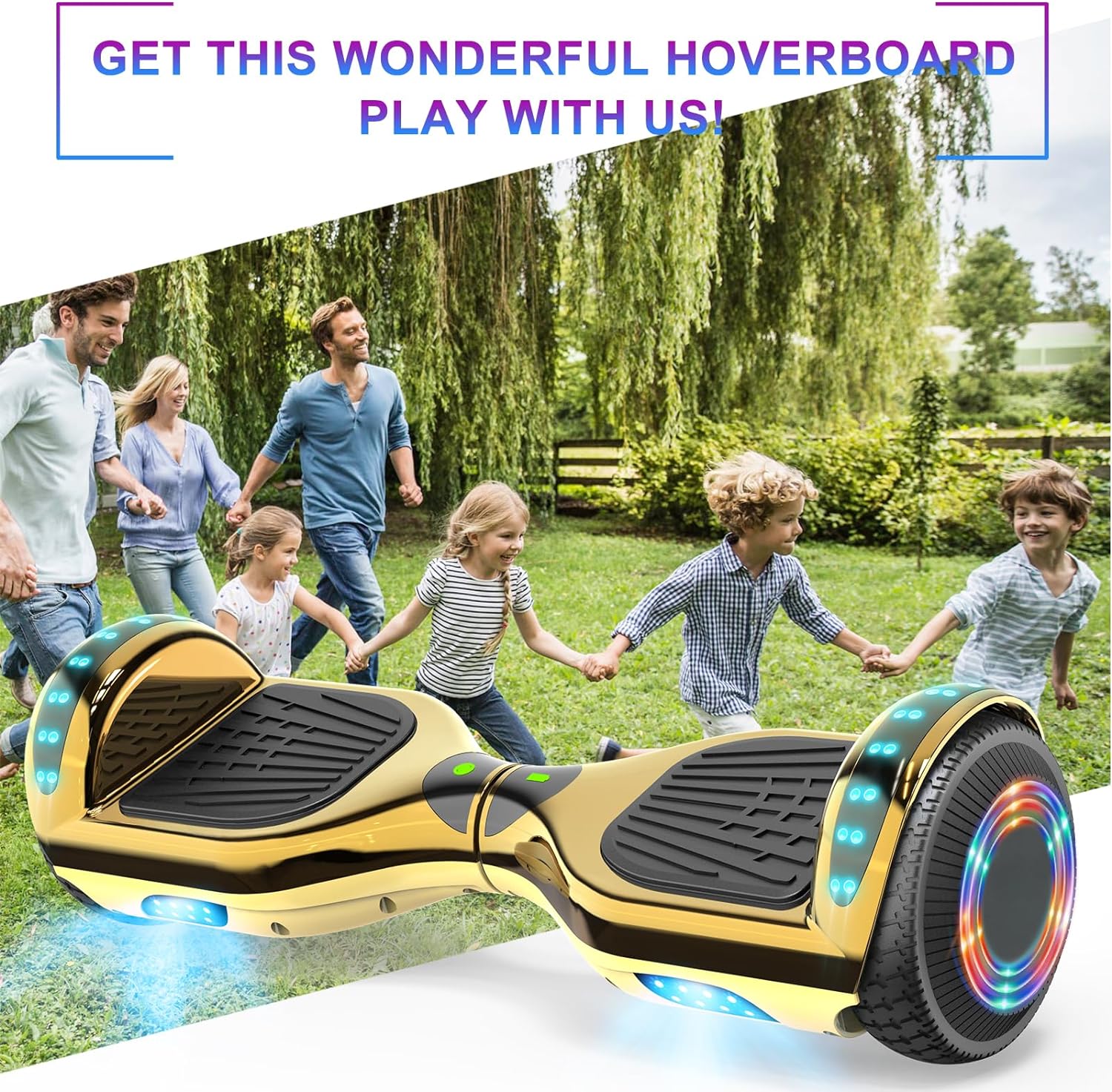 Golden Electric Hoverboard with LED Light L302