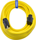 50 ft Heavy Duty Outdoor Extension Cord 12/3 SJTW, Yellow, 3 Prong Grounded Plug C704490