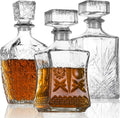 Glass Whiskey Decanter Set of 3 (28oz*2, 31oz*1) I854