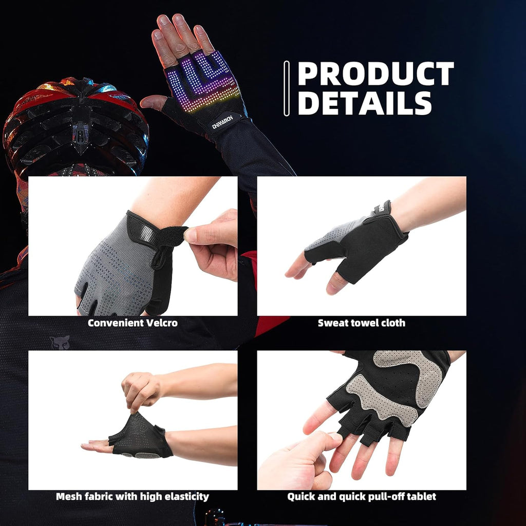 Gray Half Finger Workout Gloves (XL) R458472