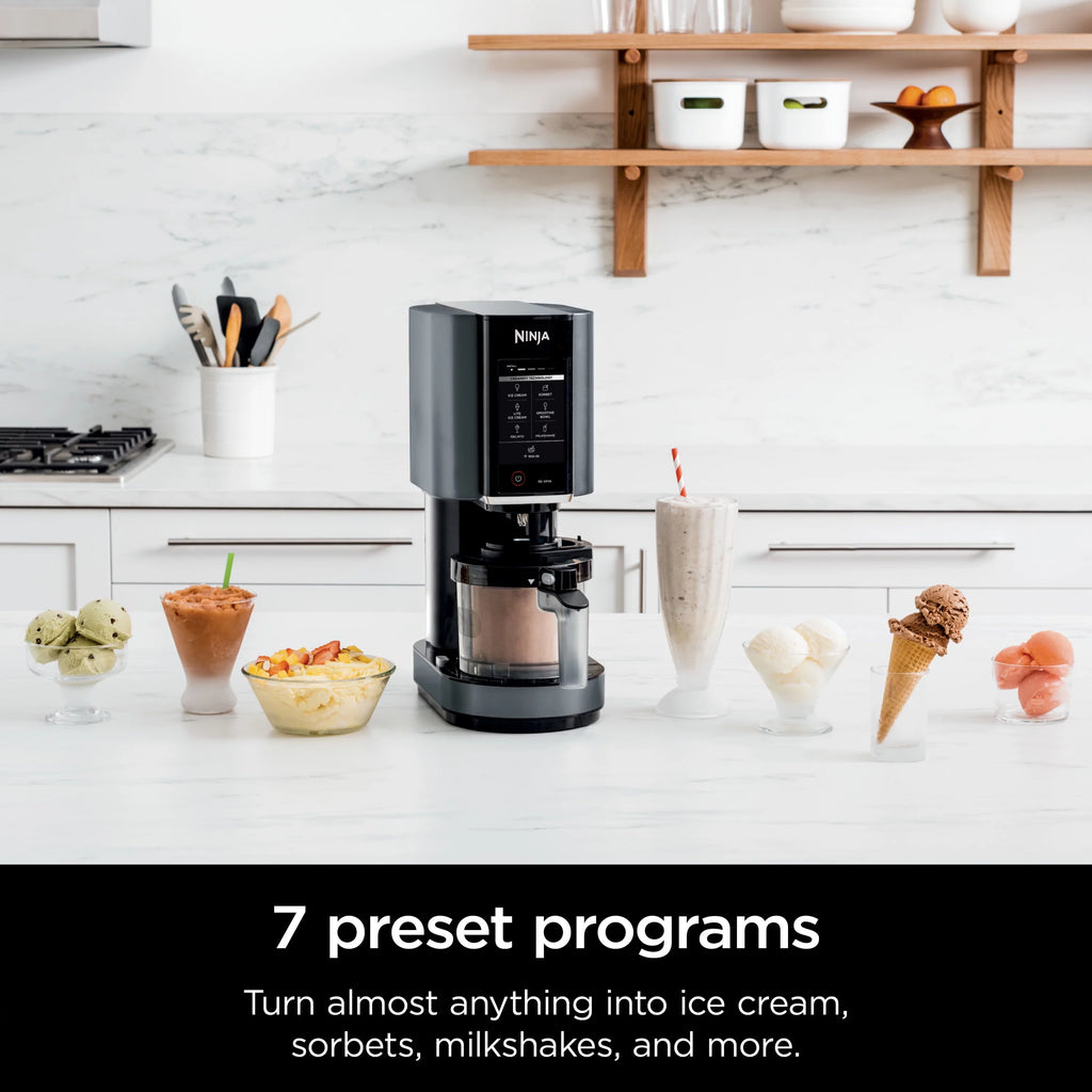Silver Ice Cream Maker with 7 One-Touch Programs I84326