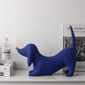 Ceramic Dachshund Dog Figurine 28x22cm Silver G4577