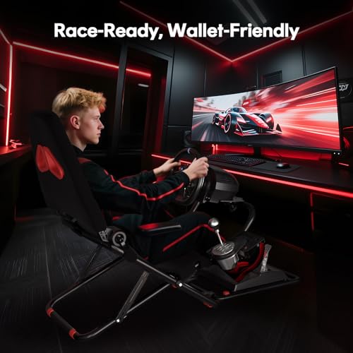 Foldable Racing Simulator Cockpit (Black) E838