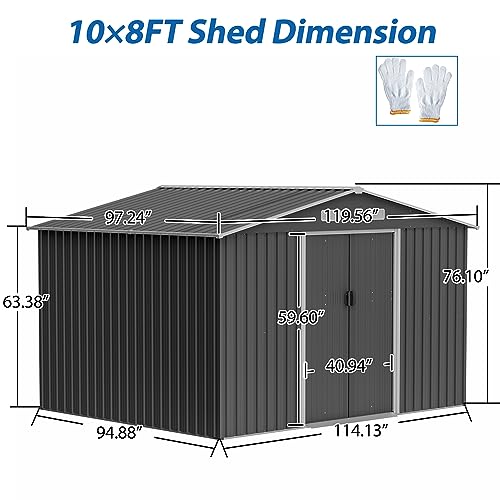 6x4 Ft Outdoor Storage Shed Black J338006