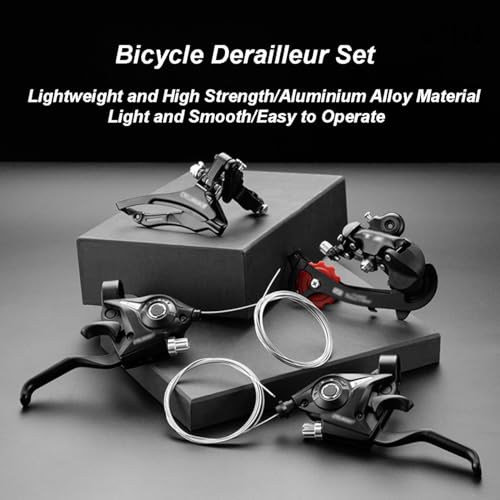 3x7 Speed Mountain Bike Gear Shift Brake Lever Set with Digital Gear Dial & Brake Cable A398558
