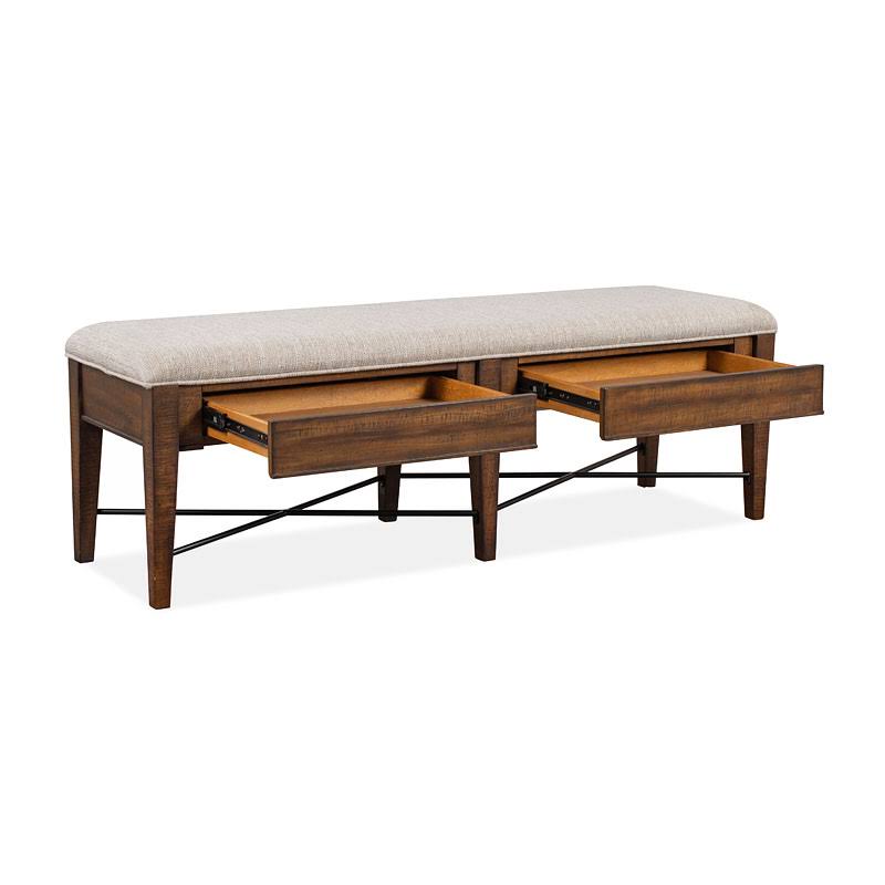 Toasted Nutmeg Upholstered Bench P170