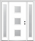 60" x 80" Fiberglass Smooth Primed Frosted Glass Prehung Front Door with Two Sidelites F910391