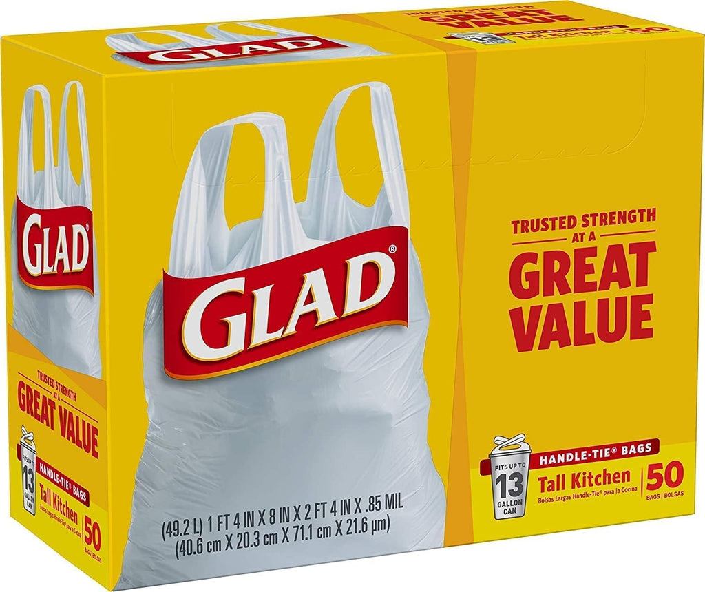Tall Kitchen Trash Bags 13 Gallon White 50 Count Pack of 2 K516500