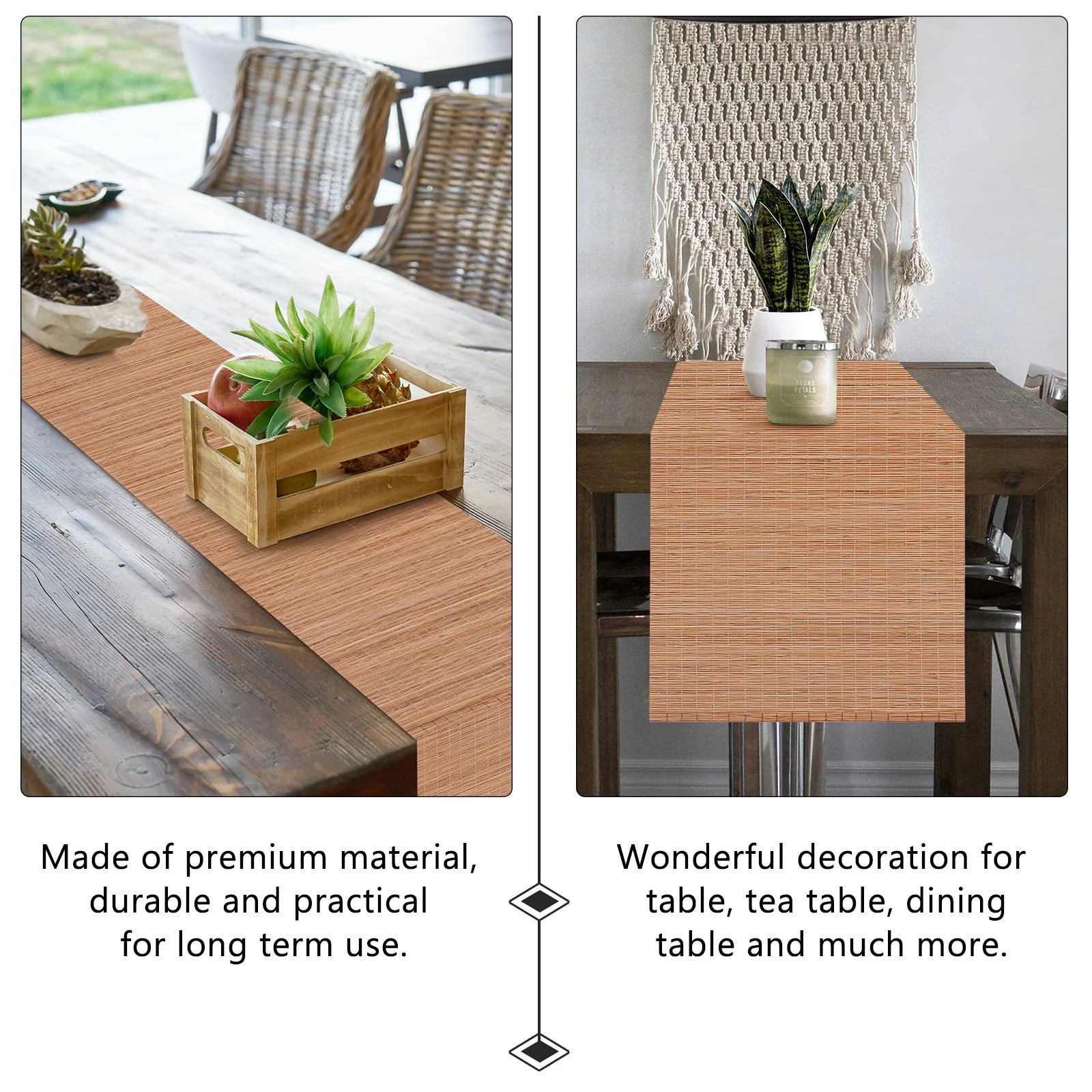 Bamboo Table Mat Runner 2Pcs Q608