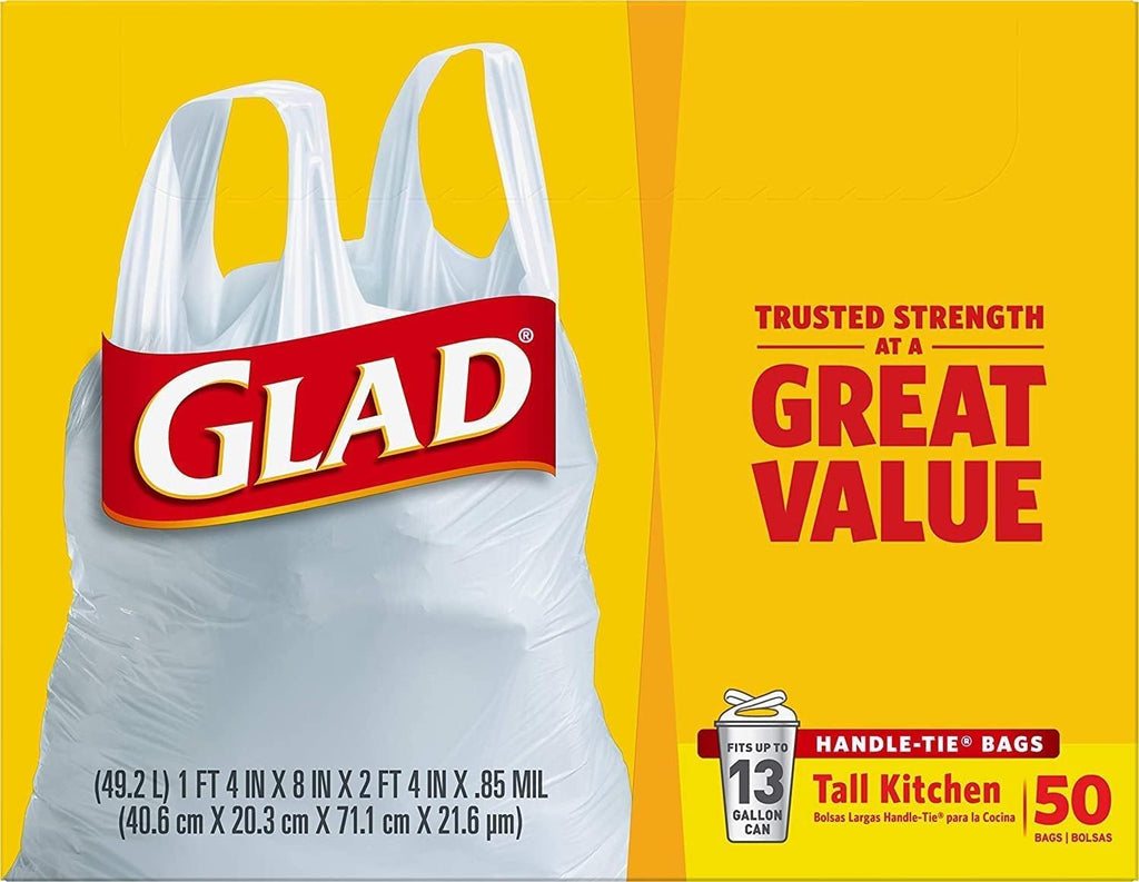 Tall Kitchen Trash Bags 13 Gallon White 50 Count Pack of 2 K516500