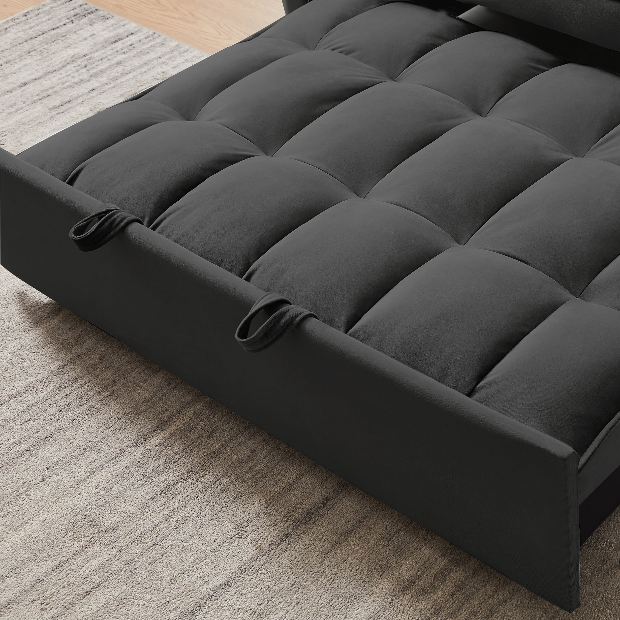 Modern Velvet Convertible Sofa Bed X64961