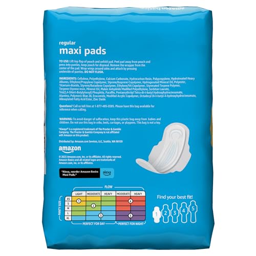 Thick Maxi Pads with Flexi-Wings, Unscented, Size 5, 20 Count L617925