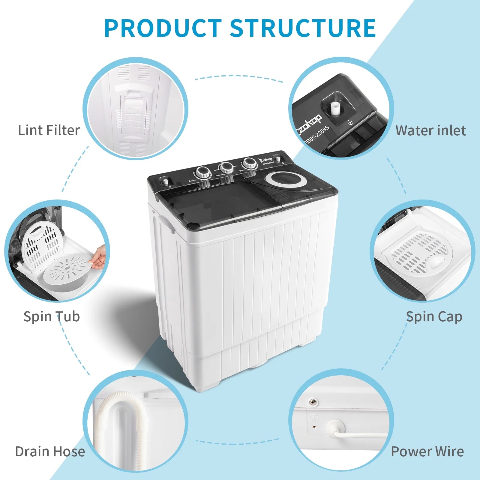 26Lbs Semi-automatic Twin Tub Washing Machine G10325