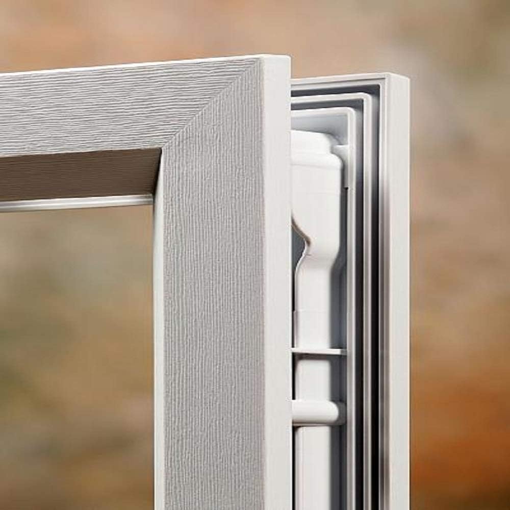 60" x 80" Fiberglass Smooth Primed Frosted Glass Prehung Front Door with Two Sidelites F910391