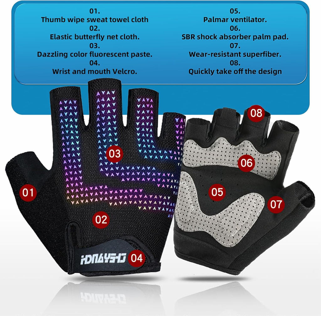Gray Half Finger Workout Gloves (XL) R458472