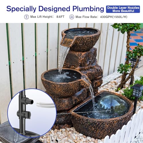 30W Solar Pond Pump 430GPH with Diverter Valve & 6.6 FT Tubing S3605