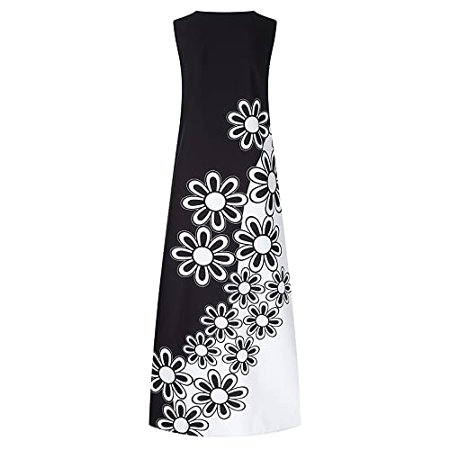 Sleeveless V Neck Loose Maxi Dress with Pocket P47150