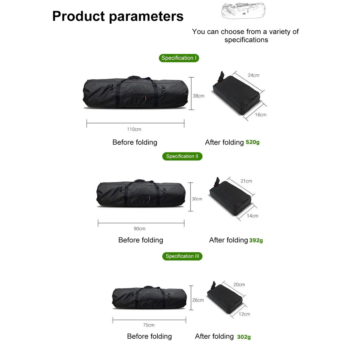 60L Waterproof Roll Top Duffel with Carry Straps C27433