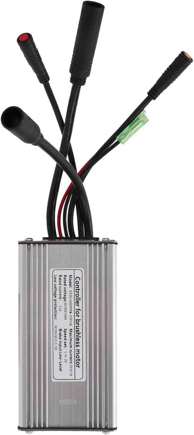 Motor Brushless Controller, 36V/48V 22A Waterproof Sine Wave Motor Controller for 500W Motor E-Bike D88119