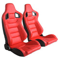 Black & Beige PVC Leather Bucket Seats with Sliders D83907