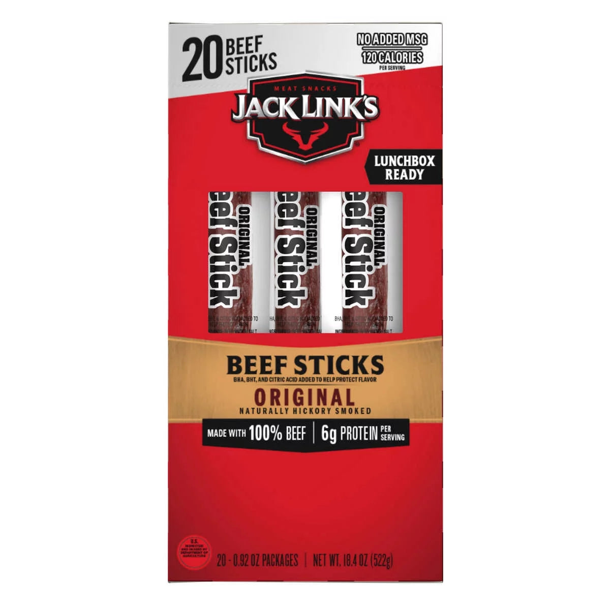 Original Beef Jerky Stick, 0.92 oz, 20-count I231049