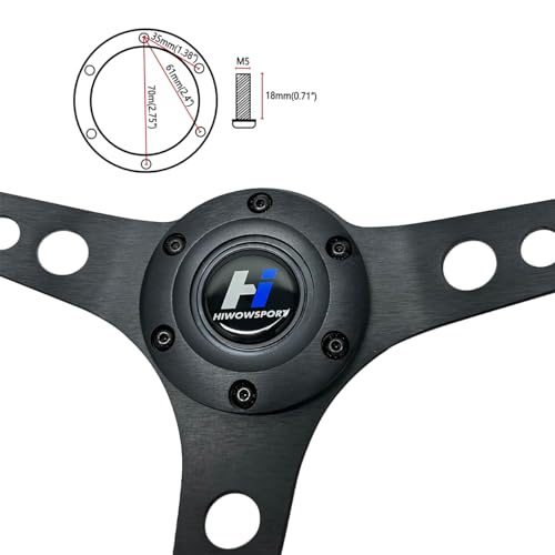 14" Wood Grain Steering Wheel with Horn Button 6 bolts V358751