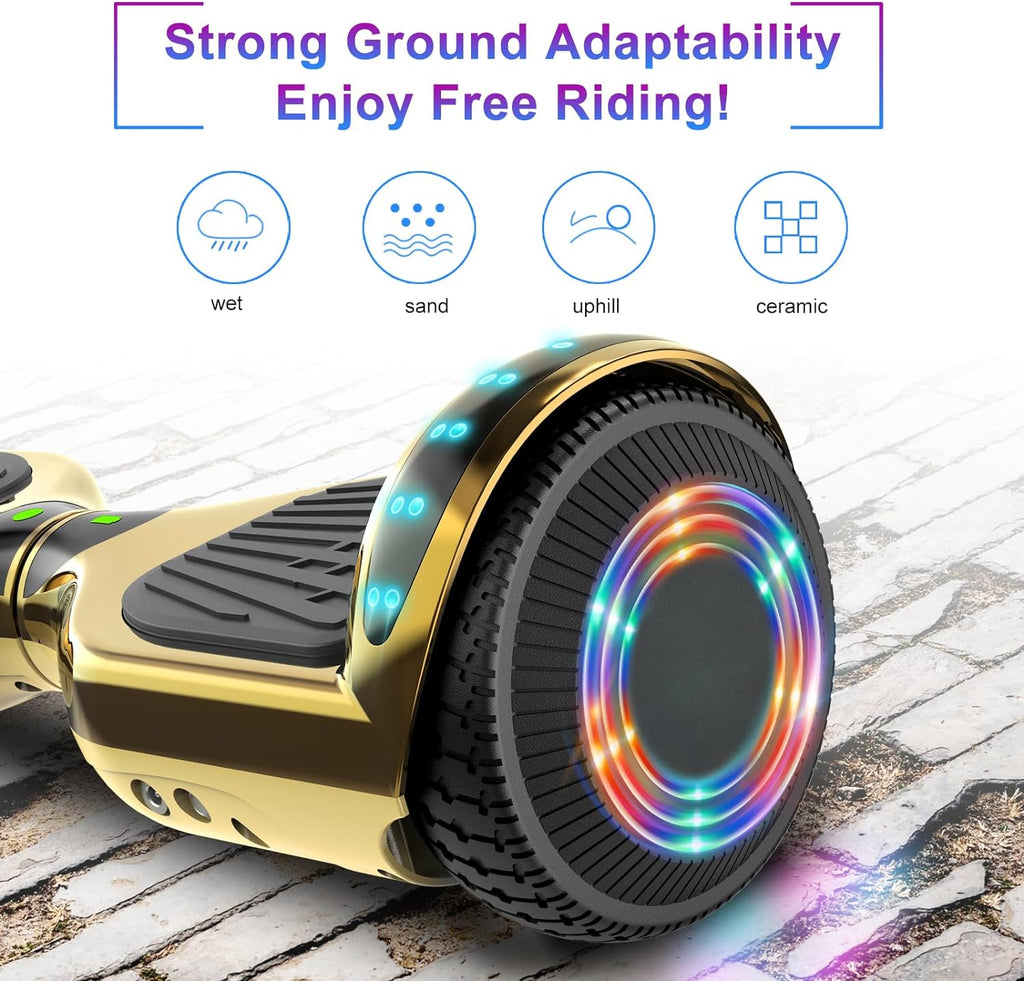 Golden Electric Hoverboard with LED Light L302