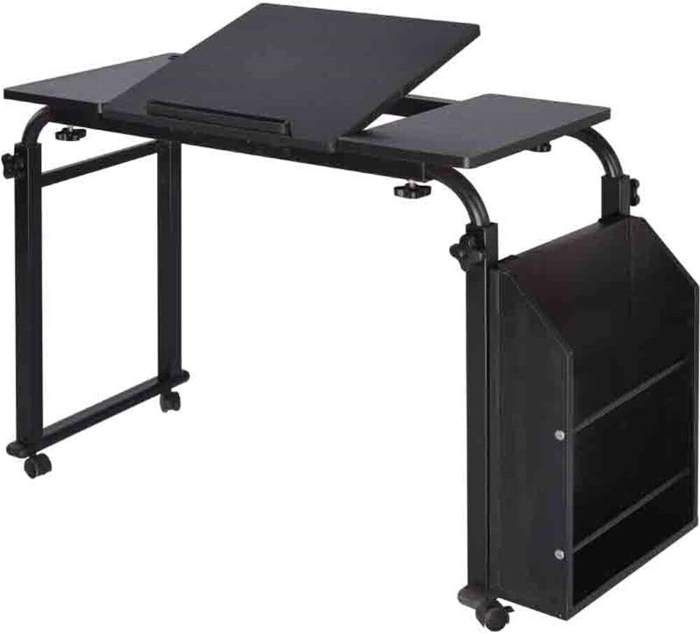 Adjustable Height Length Overbed Table with Wheels and Tilt Tabletop M435