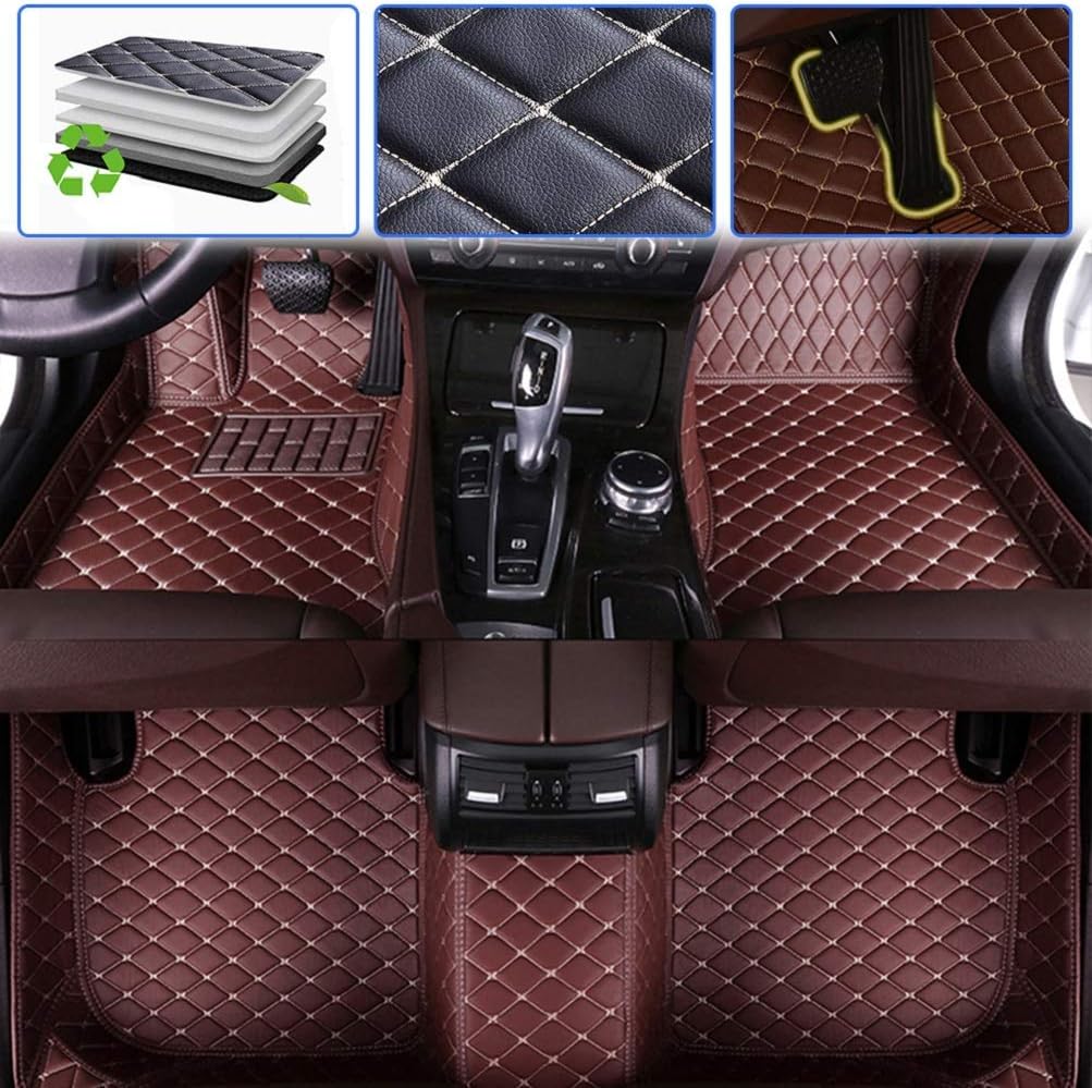 Black Beige Waterproof Anti-Skid Full Coverage Car Floor Mats W530